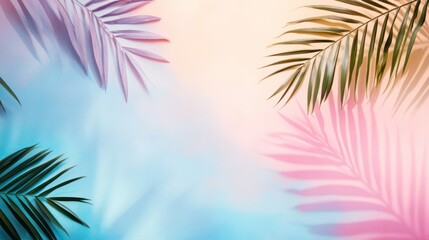 Pastel Palm Leaves Shadows