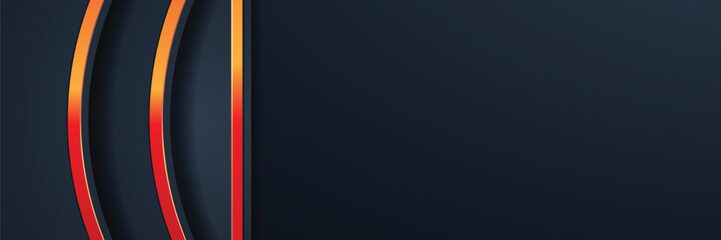 Abstract dark background with orange curved lines