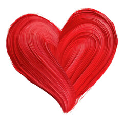 Crimson Heart Swirl: A vibrant red heart painted with swirling strokes, expressing passionate emotion and symbolic love.