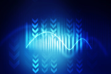 2d illustration Stock market online business concept. business Graph 
