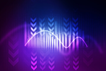 2d illustration Stock market online business concept. business Graph 
