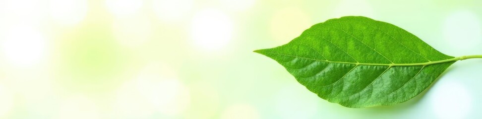 Obraz premium Green poplar leaf with veins on a white background, nature, foliage