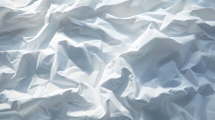 Obraz premium an artistic depiction of crumpled white paper with a delicate grid overlay, focusing on the detailed texture of the folds and creases. The lighting should create a dramatic effect