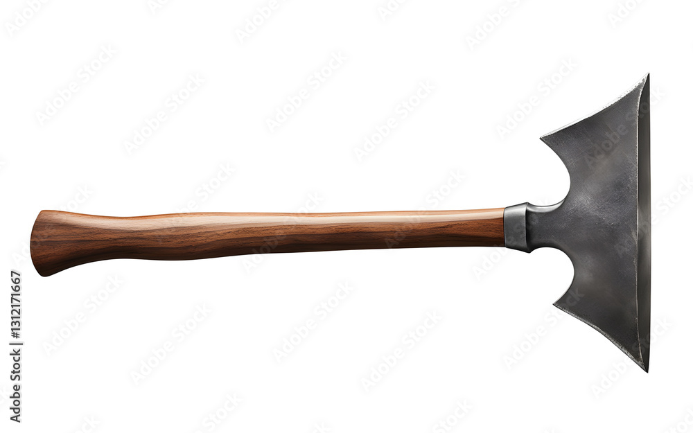 Aufkleber a rugged pickaxe with a wooden handle and steel head, isolated on a empty plain background