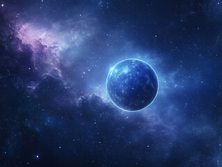 Obraz premium Exploring the Infinite: Outer Space Background with Nebulas, planet in space