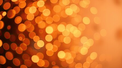 Abstract Orange Bokeh Lights Background Festive Warm Blurred Shiny Glowing Circles