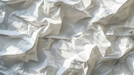 an image of crumpled white paper featuring subtle grid lines, with a high level of detail. The folds and wrinkles should create a realistic texture