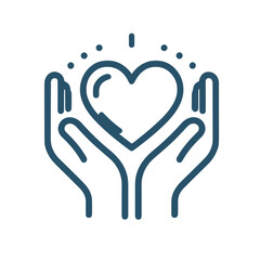 Obraz premium Hands cradling heart symbolizing care and compassion
