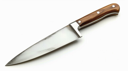 Fototapeta premium A chef's knife on an isolated white background, object focused, png, stock image, hd quality