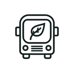 Fototapeta premium Eco-friendly bus with leaf symbol representing sustainable transportation 