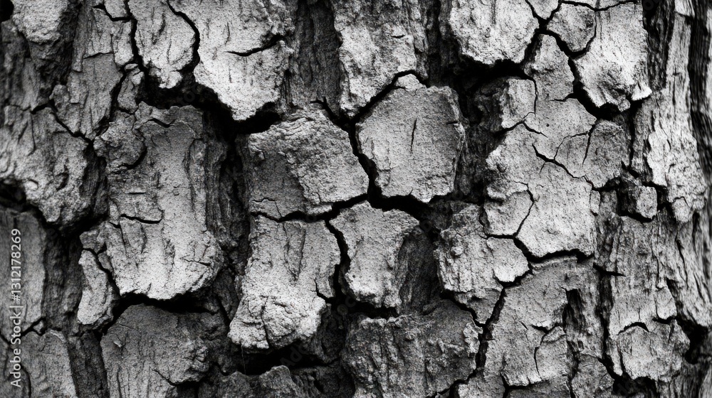 Poster textured monochrome closeup of tree bark showcasing intricate patterns and details