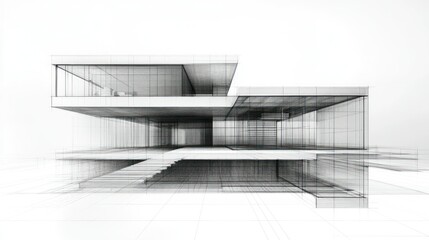 Obraz premium Modern architectural design sketch
