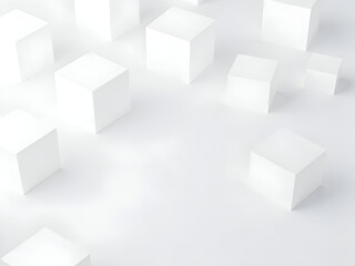 A background banner with randomly shifted white cube blocks and copy space for text