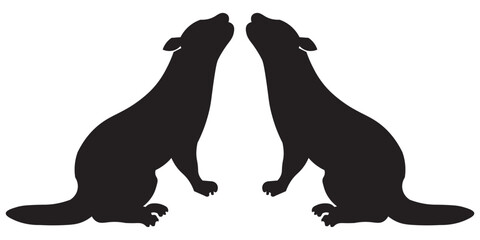Beaver Silhouette Design with White Background and Vector Illustration