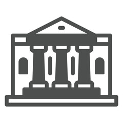 Exhibition place building solid icon, art and culture concept. Vector graphics. Bank house sign on white background, glyph style icon for mobile or web design.