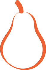 A hand drawn illustration of a pear fruit