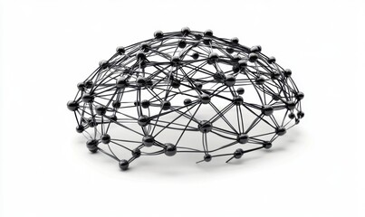 3D dome network structure on white background