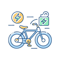 Electric bike icon, symbolizing eco-friendliness, mobility, and active lifestyle
