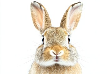 Obraz premium Realistic Close-Up Illustration of a Brown Rabbit with Detailed Features and Expressions