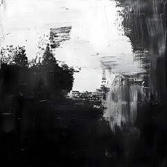 Fototapeta premium A Dramatic Interplay Of Light And Shadow, A Poignant Dance Of Black And White, Expressing Raw Emotion Through Bold Brushstrokes And Textured Layers