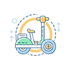 Segway icon, symbolizing modern transport, mobility, and technology