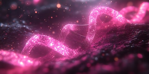 Pink Glittering Spiral Abstract Design