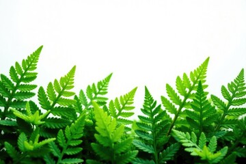 Fototapeta premium foliage with ferns isolated on white background, plant life, greenery