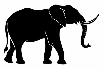 Naklejka premium Black Silhouette of an Elephant Walking - Vector Illustration for Logos, Stickers, and Designs