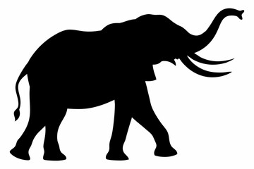 Black Silhouette of an Elephant - Vector Illustration for Logos, Stickers, and Designs
