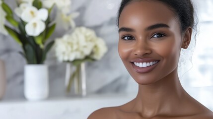 Radiant skin glowing face hyaluronic acid. AI generated