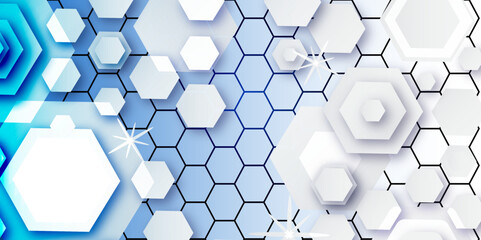 Creating Harmony in Technology: The Symmetry of 3D Hexagonal Grids, Colourfull Digital Lines, and Their Influence on Modern Graphic Design