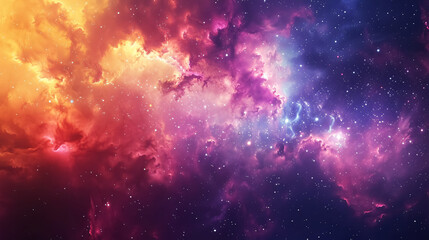 Naklejka premium Colorful space galaxy cloud nebula. Starry night cosmos scene. An astronomical background wallpaper depicting the universe and a supernova.