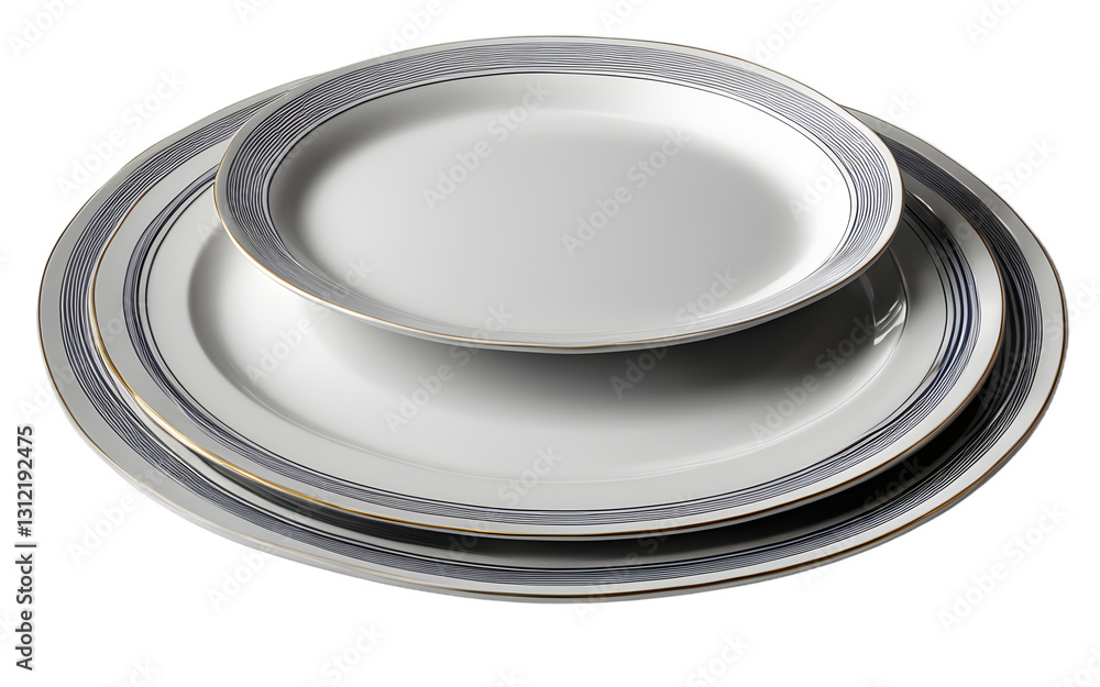 Aufkleber a set of plates for dining, isolated on a empty plain background