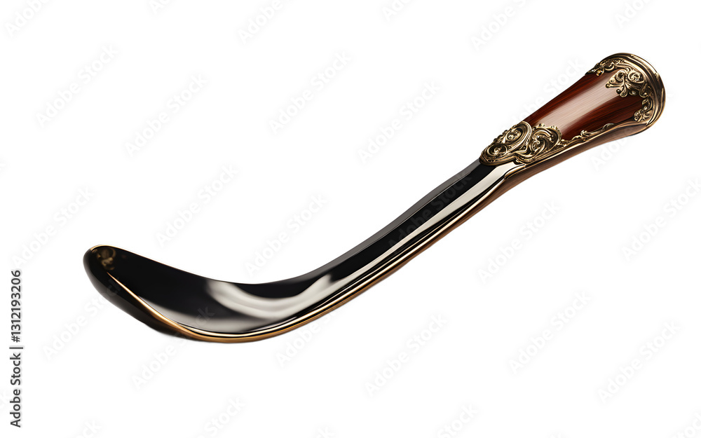 Poster a shoe horn for helping to put on shoes, isolated on a empty plain background