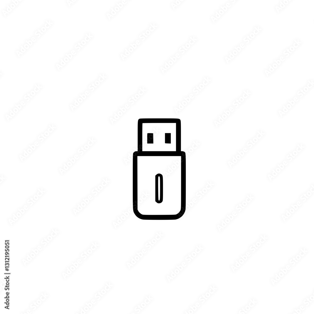 Poster usb drive vector icon representing portable digital storage and data transfer technology