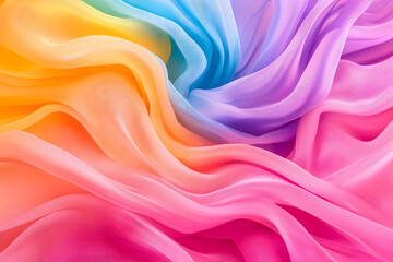 Obraz premium Colorful fabric with flowing, wavy textures