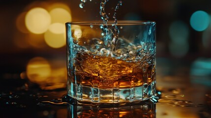 water poured into a glass