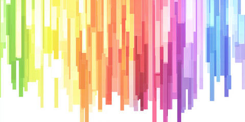 Rainbow colored flat digital pixel art modern design isolated on white