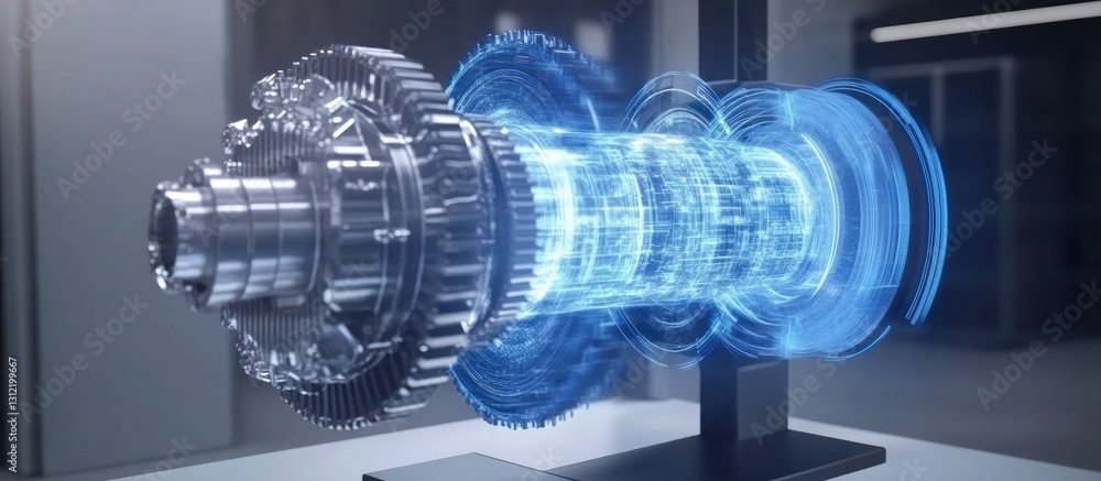 Aufkleber advanced engine design: digital visualization of a high-tech engine component