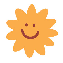 Smiling Sun Cartoon Vector Illustration for Kids Projects