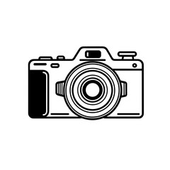 Camera illustration in black and white