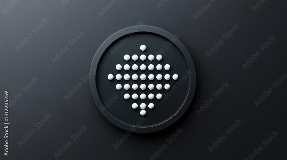 Poster abstract circular design with white dots