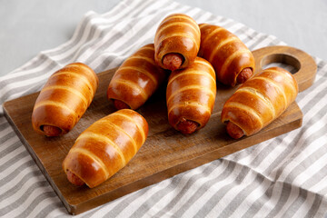 Homemade Kolache Rolls Ready to Eat, side view.