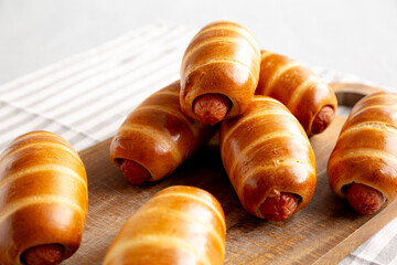 Homemade Kolache Rolls Ready to Eat, side view.