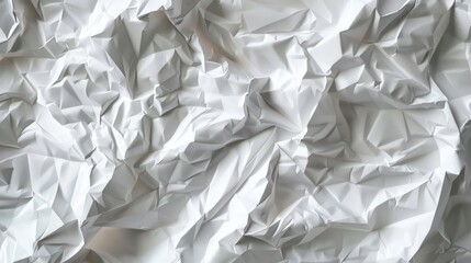 Obraz premium a highly detailed rendering of crumpled white paper with faint grid lines. The image should showcase the intricate texture of the folds and wrinkles