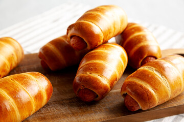 Homemade Kolache Rolls Ready to Eat, side view.