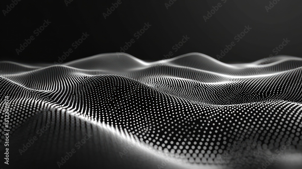 Poster abstract data waves in dark background