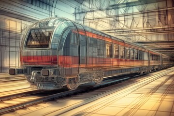 Modern Railway Engineering Conceptual Illustration