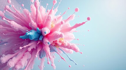 Obraz premium Pink Blue Paint Explosion Abstract Colorful Background