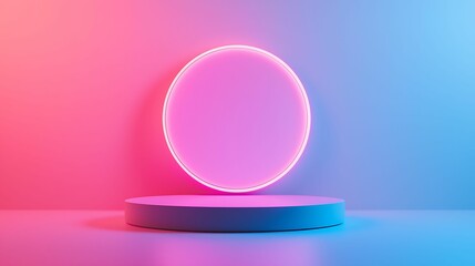 A modern illuminated circular display with vibrant colors.